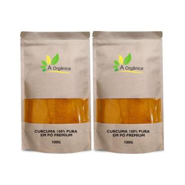Imagem de Kit 2 Cúrcuma Pura em Pó Premium 100g Sem Glúten, Alto Teor De Curcumi