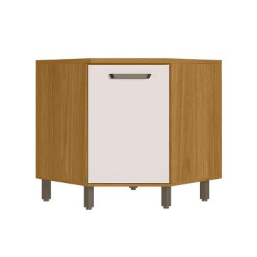 Imagem de Balcão de Canto 1 Porta (Com Tampo) 80cm Criare Freijo Off Acetinado - SSX Multicoisas