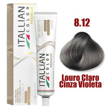 Imagem de Coloração Itallian 60g Louro Claro Cinza Violeta 8.12 Premium