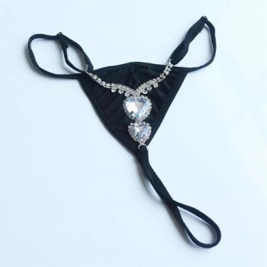 Imagem de Cintura Brilhante com Cristais Duplos - Shorts de Biquini Sexy para Fe