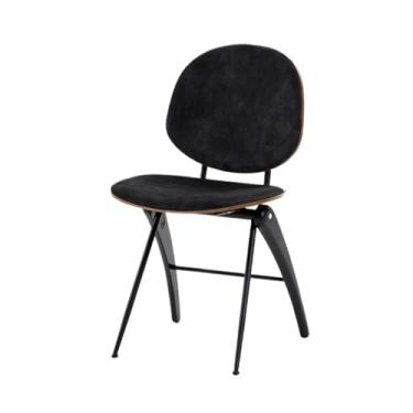 Imagem de Cadeiras para sala de jantar, cadeiras de jantar estofadas, cadeiras de cozinha elegantes, cadeiras laterais sem braços para sala de estar, quartos, cadeiras de jantar (preto)