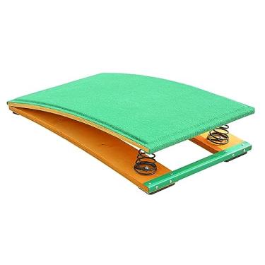 Imagem de Trampolim de ginástica com estrutura de aço, prancha de mola curvada, com tapetes de proteção contra impactos adequados para uso em escolas e clubes esportivos