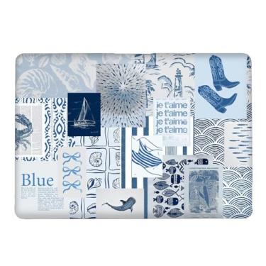 Imagem de Yicomon Compatível com MacBook Air 13 polegadas 2020 2021 M1 A2337 A2179 A1932, capa rígida de plástico para Mac Air 13 com Touch ID (2018-2021) - Colagem à beira-mar