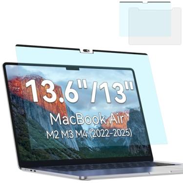 Imagem de Protetor de tela magnético antiluz azul para MacBook Air 13,6/13 polegadas (2022-2025, M2, M3, M4), filtro de luz azul MAC removível de 13,6 polegadas, instalação sem bolhas, protetor de tela de