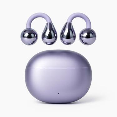 Imagem de ShareHag Fones de ouvido sem fio de encaixe de anel aberto, conforto sem pressão, leve e seguro, compatível com óculos/brincos, para viagens e exercícios, roxo