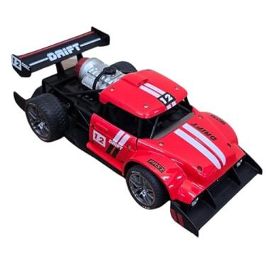 Imagem de Carrinho de Controle Remoto com Drift, 24cm, Bateria Recarregável, com Fumaça, Luzes e Som, 2.4 GHz (Vermelho)