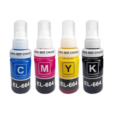 Imagem de Kit Refil de Tinta Compatível Epson L1455 T664120 CMYK