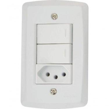 Imagem de Conjunto 4x2 2 Interruptores Paralelos 10 A 250 V 1 Tomada 2p+t 10 A 250 V Tramontina Lux2