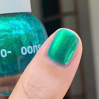 Imagem de KAHSOSE Esmalte à base de água Aurora Shimmer Green, esmalte com efeito cromado iridescente, esmalte não tóxico para mulheres e crianças, sem necessidade de luz UV, secagem rápida 10 ml