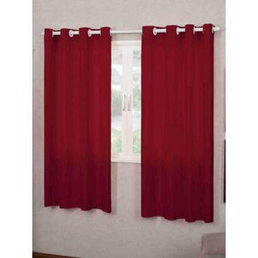 Imagem de Cortina Roma Premium para Sala e Quarto, 200 x 150 cm, 2 Folhas, Poliéster, Decorativa (VINHO)
