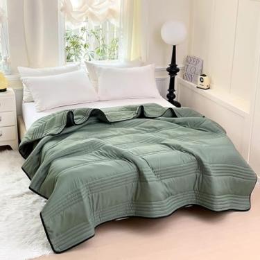 Imagem de Cobertor De Resfriamento Nuvodreams Queen, Colcha De Resfriamento Dupla Face Nuvodreams Conforto De Resfriamento Para Dorminhocos Quentes Respirável Leve Seda Suave, Light Green, Double-59x79in