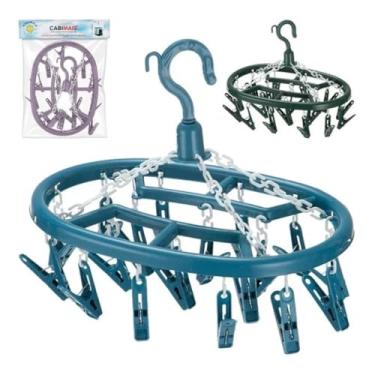 Imagem de Varal De Calcinha Meia Cuecas 18 Pregadores Oval - Variada