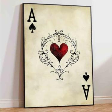 Imagem de Arte de parede de cartas de baralho vintage 40,6 x 61 cm sem moldura