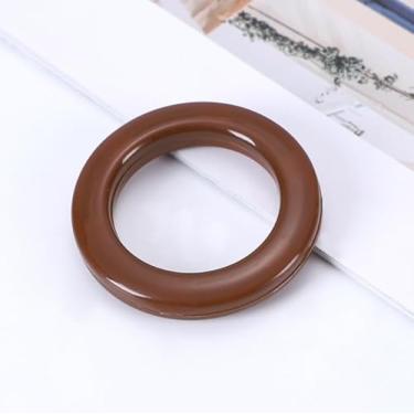 Imagem de 16 argolas para cortina, anel romano de 42 mm, diâmetro interno, baixo ruído, anéis de cortina de chuveiro para varão de cortina de plástico (marrom)