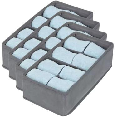 Imagem de Kit 4 Colmeia Organizadora de Gaveta com 8 Divisórias Nicho para Roupas Intimas Closet Mala Guarda-Roupa