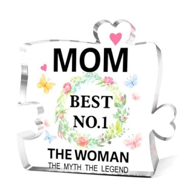 Imagem de Quebra-cabeça de bloco de acrílico floral de presente para mãe, presente de aniversário de crianças, ideias de presente de dia das mães, decoração de mesa, presente para mamãe para estante de mesa