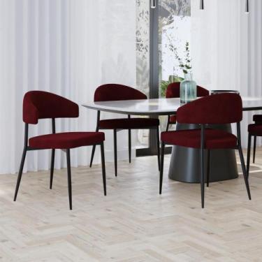 Imagem de Conjunto 2 Cadeiras de Jantar Bless com Estrutura preta - Metalig