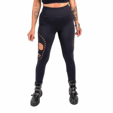 Imagem de Calça Legging Corte Laser Caveira Proteção Uv Suplex - Deliriyou, G, P