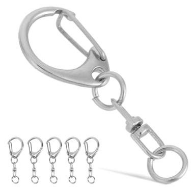 Imagem de 25pcs Fechos Garra Lagosta para Artesanato, Ganchos Giratórios Garra Lagosta em Liga Zinco com Caixa Armazenamento Clipe Chaveiro Anel para Fazer Jóias DIY Charms Acrílico Chaves (Prata)