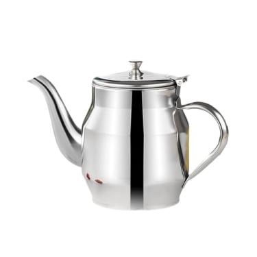 Imagem de Fenteer Pote de óleo de aço inoxidável, despejador de vinagre, sem derramamento, fácil de limpar, pote de armazenamento de azeite, anti-gotejamento para, 550ml