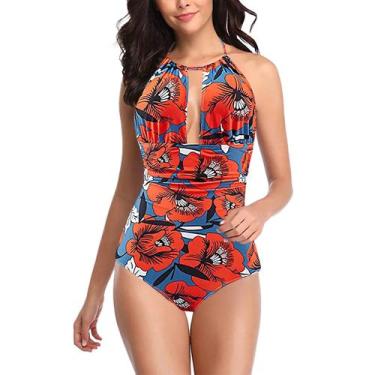 Imagem de Conjunto de biquíni estampado feminino Swimsuits siameses Swimwear Bea