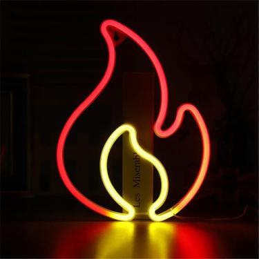 Imagem de Sinal de néon de chama, Luzes de néon para decoração de parede, Usb Ba
