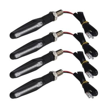 Imagem de 4pcs motocicleta 12 levou indicador de sinal de volta pisca-piscas luz