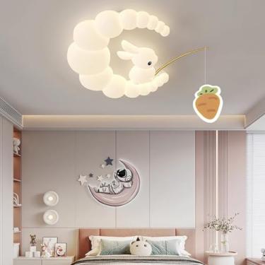Imagem de LED regulável com controle remoto luz de teto moderna menino menina quarto infantil lâmpada de teto quarto luz pendente quarto de bebê decoração interior iluminação de teto de hotel