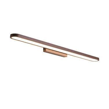Imagem de Luminária de penteadeira moderna com 3 modos de cores LED para espelho de banheiro, luminária simples para espelho de banheiro, luminária para maquiagem, luminária frontal de espelho marrom,