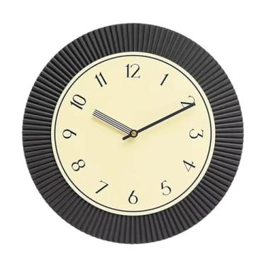 Imagem de hezhuhe2258 Relógio de parede O novo relógio minimalista e criativo pendurado na parede é adequado para salas de estar, salas de estudo e quartos. Para decoração de casa (preto)