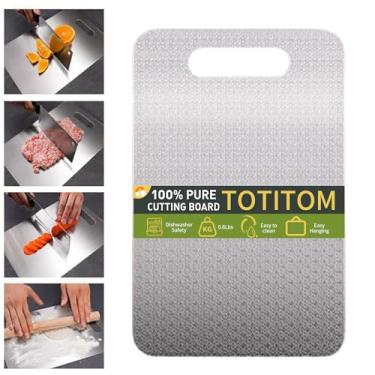 Imagem de Tábua de corte de aço inoxidável 304 cm x 23 cm, tábua de corte de metal para cozinha, tábua de corte de aço 304 de grau alimentício para carne, legumes, frutas, pão – pode ser lavada na lava-louças