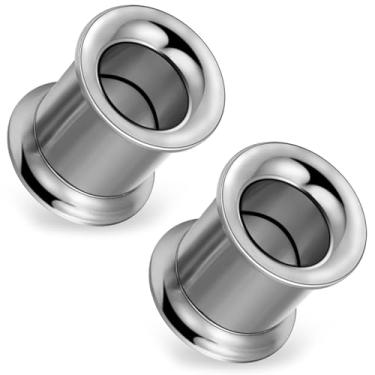Imagem de Ocptiy 10G-00G Astm F136 Túneis de titânio para parafuso de orelha ajuste duplo alargado alargador alargador alargador brincos expansor esticador piercing joias para mulheres homens prata ouro 1 par