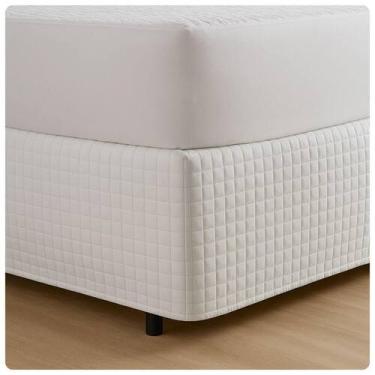 Imagem de Saia Box Matelada Tamanho Queen 1,98m x 1,58cm Branco - Casaborda Enxo