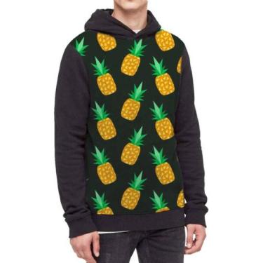 Imagem de Moletom Com Capuz Abacaxi Pineapple Piña Ref:112 - smoke, Preto, GG