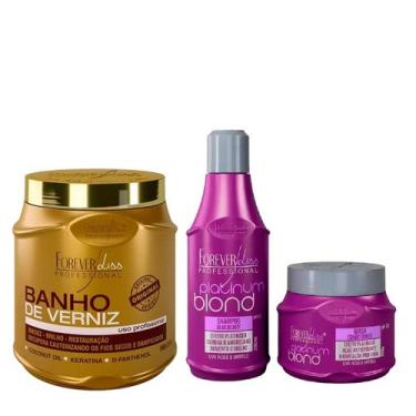 Imagem de Kit Forever Liss Duo Platinum Blond e Banho De Verniz 1kg - Forever Li