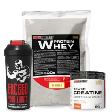 Imagem de KIT Whey Protein 500g + Power Creatina 300g + Coqueteleira - Bodybuilders Sabor Baunilha