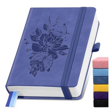 Imagem de Caderno de diário forrado com 365 páginas, diários de couro A5 para escrever mulheres e homens, caderno de capa dura com papel grosso de 100 g/m2, caderno diário para viagens, trabalho, escola,