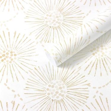 Imagem de Fiula Papel de parede de papel de parede bege boho papel de parede fogos de artifício papel de contato 43 cm × 497 cm geométrico autoadesivo redondo para quarto impermeável removível forro de