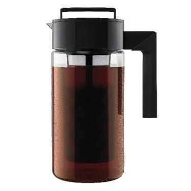 Imagem de Cafeteira a frio Deluxe Coffee patenteada Takeya, com tampa em preto, 946 ml