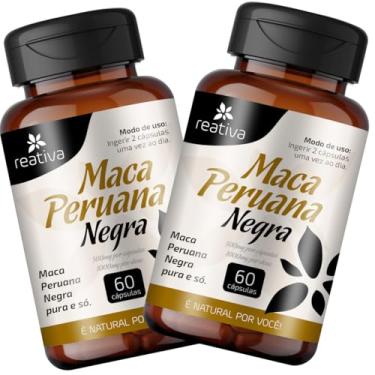 Imagem de 2 Suplemento Maca Peruana Negra com 60 Cápsulas em Cada Pote