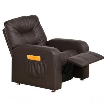 Imagem de Poltrona Matrix Reclinável Azera - Marrom material sintético