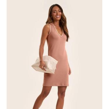 Imagem de Vestido Curto em Ribana Rovitex Marrom, G, Marrom