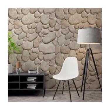 Imagem de Papel de Parede, Papel de Parede Adesivo Lavavel, Folhas Verde 3d para Salas de Estar e Quartospapel de parede,papel de parede para quarto(Pedras 0003,3 Metros)