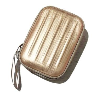 Imagem de Linda bolsa quadrada para moedas de folha de flandres, bolsa de viagem criativa para troca, bolsa de viagem para viagem, bolsa de armazenamento de batom para chaves, Dourado, Bolsa para moedas