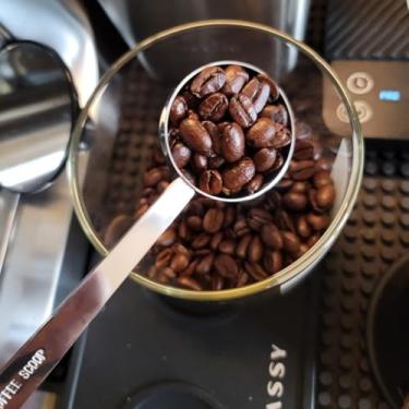 Imagem de 1 colher de café de aço inoxidável, colher de café de cabo longo, colheres de café medidoras