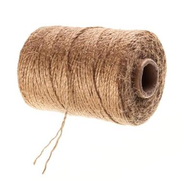 Imagem de 100 m, 1 rolo de corda de embrulho versátil - corda de juta amarela clara para embrulho de presente e decoração de obras de arte