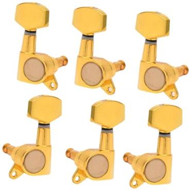 Imagem de simhoa 6 peças de pinos de afinador de cordas de guitarra, liga de afinador selada, peças de instrumentos musicais, chaves de afinação resistentes, cabeças, 3 Esquerda 3 Direita