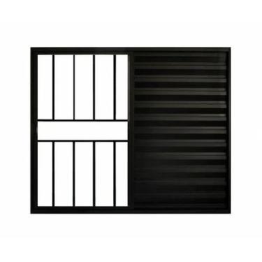 Imagem de Veneziana 3 folhas com grade Alumínio Brilhante, Branco ou Preto Linha