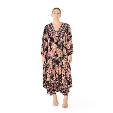 Imagem de City Chic Vestido feminino plus size - Divine Grace Border, Estampa floral, 58