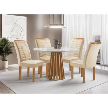 Imagem de Sala de Jantar 4 Cadeiras c Vidro 1,0m - Dublin - Sky Móveis